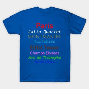 Paris Landmarks Design T-Shirt